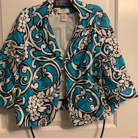 Women’s Medium Covington Teal Coat/Blazer, qtr sleeve, P2P 20” - Picture 2 of 2